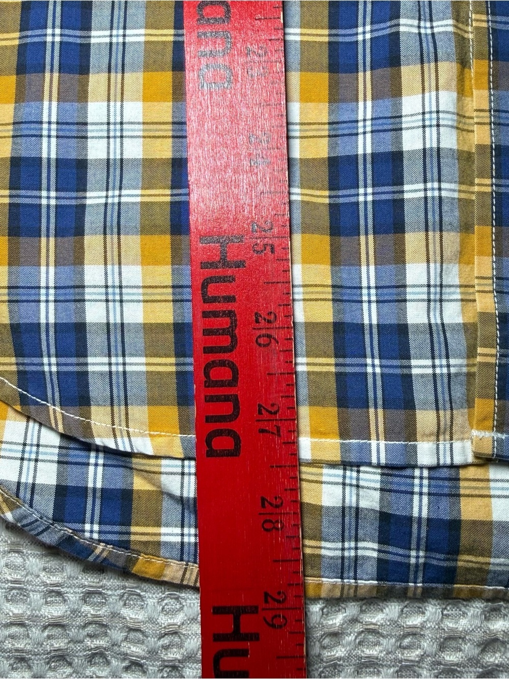Banana Republic Men’s Size Small Blue Yellow Plaid Shirt Soft Wash Button-Down - Picture 5 of 8